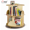 Add Your Brand Culture And Impress Readers In Store 4-Tier Wooden Flooring Rotating Brochure Book Display Stand